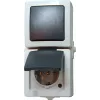 HEINRICH KOPP Nautic Grau Kombischalter und Steckdose mit Klappdeckel, IP44, 250 V, 16 A 138556008