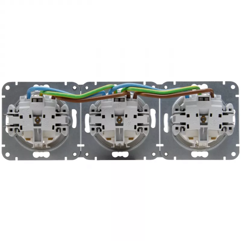 HEINRICH KOPP HK07 KombiQuick 3-fach Unterputz-Steckdose, horizontal, Reinweiß 133329009