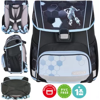 Herlitz Loop Schulrucksack 6-9 Jahre mit Cyber Soccer Robot