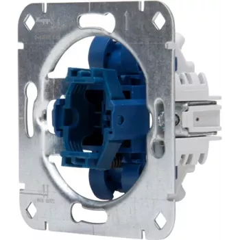 HEINRICH KOPP Unterputz-Druckschalter, Wechselkontakt, 250V 10AX, mit Glimmlampe und Neutralleiterklemme, Aluminium 508700004