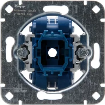 HEINRICH KOPP Unterputz-Druckschalter, Wechselkontakt, 250V 10AX, mit Glimmlampe und Neutralleiterklemme, Aluminium 508700004