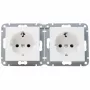 HEINRICH KOPP HK07 KombiQuick 2-fach horizontale Unterputz-Schuko-Steckdose, Reinweiß 133729001
