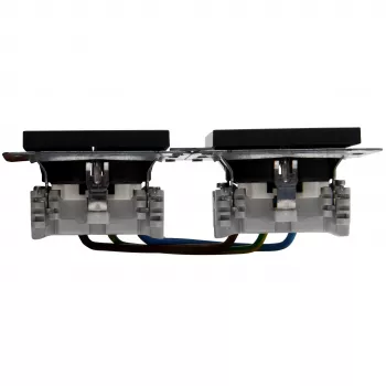 HEINRICH KOPP HK07 KombiQuick 2-fach horizontale Schuko-Steckdose, Anthrazit 133715000