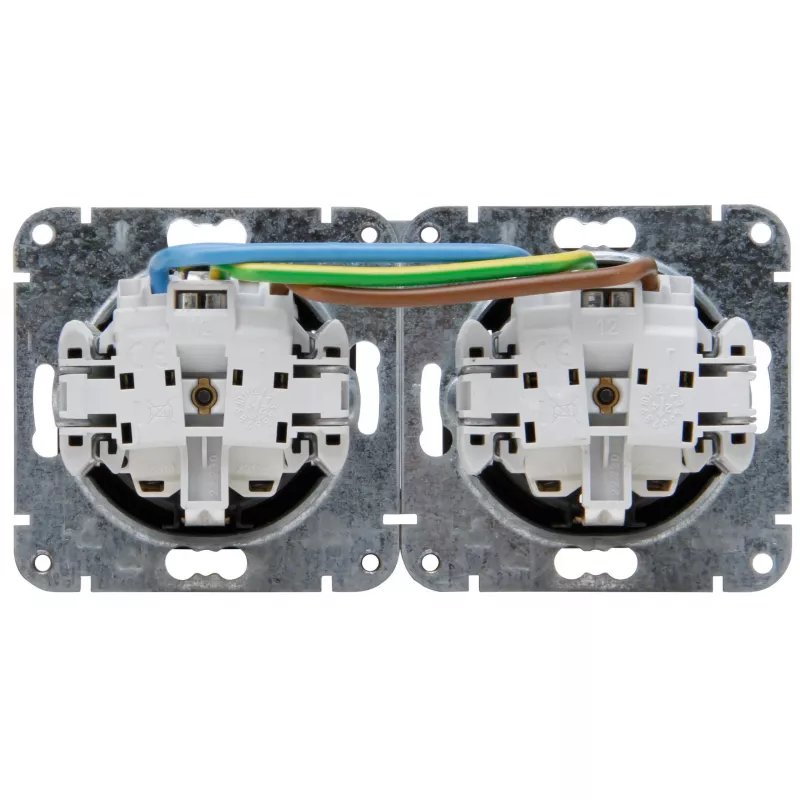 HEINRICH KOPP HK07 KombiQuick 2-fach horizontale Schuko-Steckdose, Anthrazit 133715000