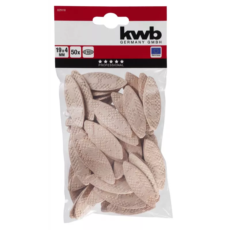 kwb Holzdübel 10 mm, 50 Stück, Buche, gerillt, DIN 68150 029110