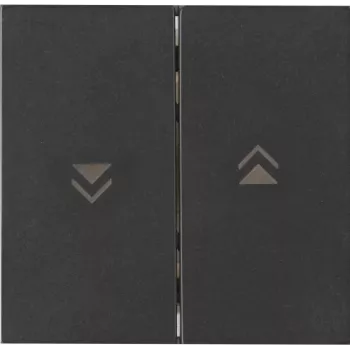 HEINRICH KOPP HK07 Doppelwippenabdeckung mit Pfeilsymbolen, Mattschwarz (IP20) 490359008