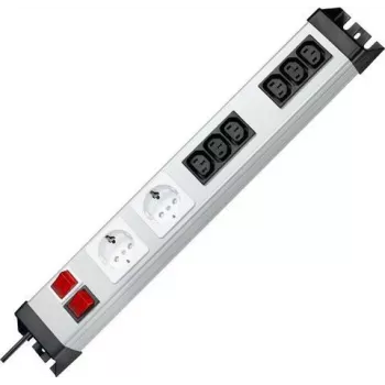 Heinrich Kopp POWERversal 8-fach Steckdosenleiste mit 2 Schuko- und 6 IEC C13-Steckdosen, 1,4 m Kabel, Schwarz 227520013
