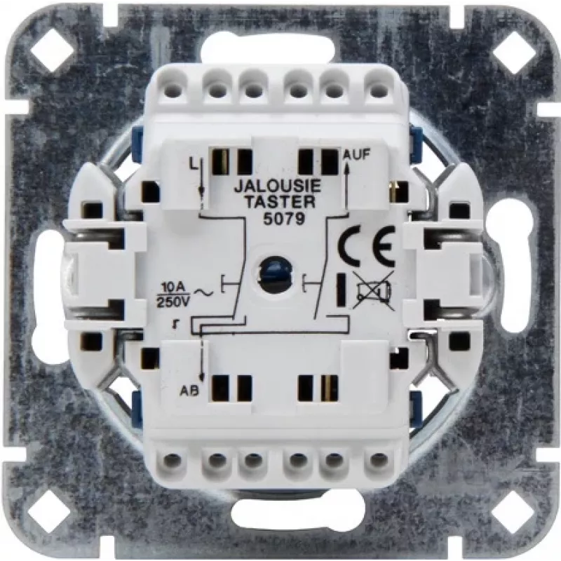 HEINRICH KOPP 507900009 Unterputz-Jalousie-/Rollladen-Tastereinsatz, 250V, 10AX, IP20, Aluminium