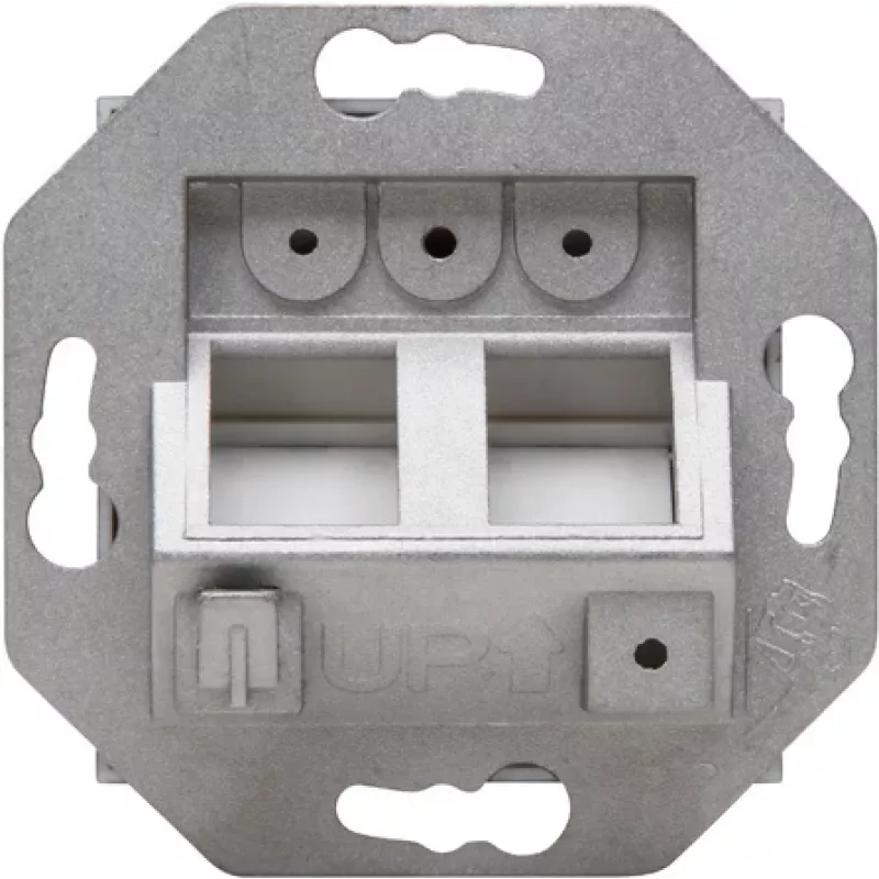 HEINRICH KOPP HK07 Keystone Wandplatte mit Abdeckung, IP44, 2-Port, Schwarz 953850004