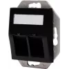 HEINRICH KOPP HK07 Keystone Wandplatte mit Abdeckung, IP44, 2-Port, Schwarz 953850004