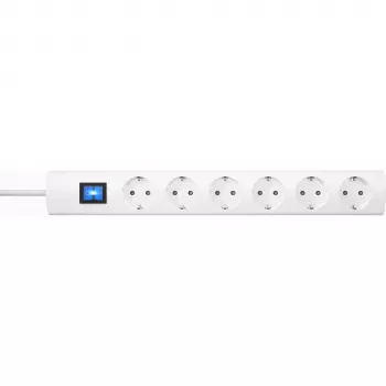 HEINRICH KOPP 232802005 Steckdosenleiste für den Innenbereich mit 6 Schuko-Steckdosen, 1,4 m Kabel, Weiß