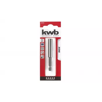 kwb INOX Bithalter mit Edelstahlhülse, 1/4 Zoll, magnetisch, 60 mm 100100