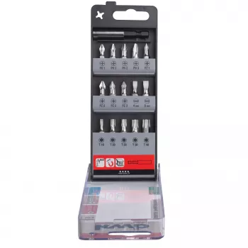 kwb 107420 16-teiliges Schraubendreher-Bit-Set mit Haltefunktion, 25 mm, 1/4 Zoll Sechskant