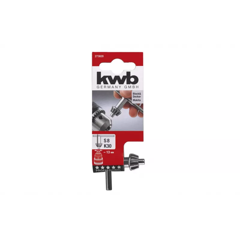 KWB Bohrfutterschlüssel für Zahnkranzbohrfutter, JACOBS-Verzahnung, S8 K30, 273820