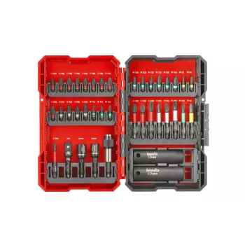 kwb 109010 Bit-Set, 39-teilig, S2-Stahl-Bits, 1/4 Zoll Sechskantschaft, magnetischer Schnellwechselhalter, farbcodiert