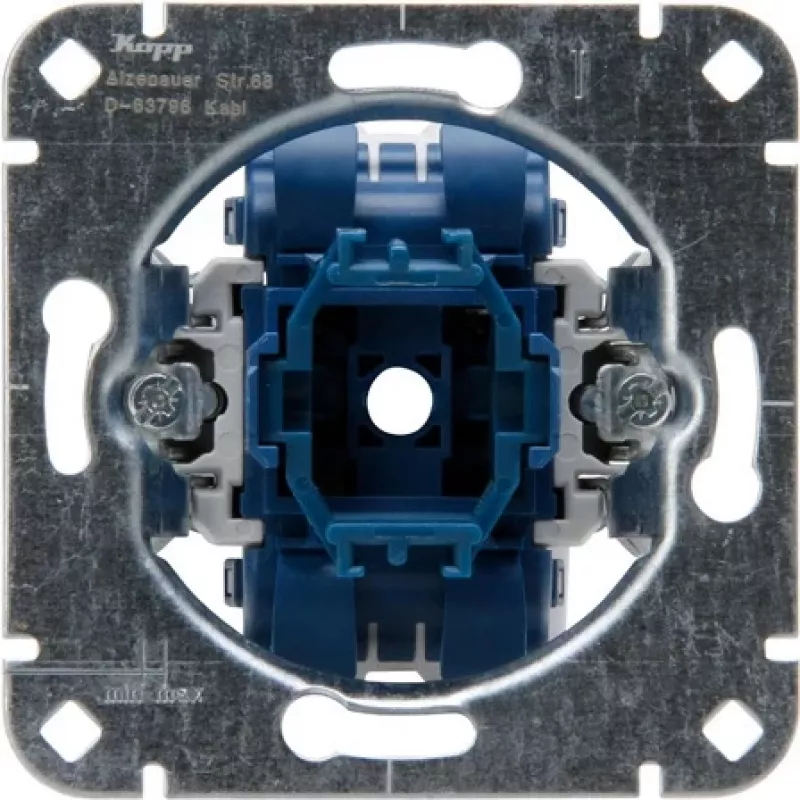 HEINRICH KOPP 508400005 Unterputz-Tastereinsatz, Wechselkontakt, 250V, 10AX, IP20, Aluminium
