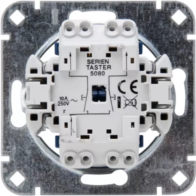 HEINRICH KOPP 508000003 Unterputz-Serientaster-Einsatz, 250V, 10AX, IP20, Aluminium