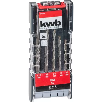 kwb 109140 Hammerbohrer-Set mit Hartmetallspitzen, 5-teilig, 4-10 mm