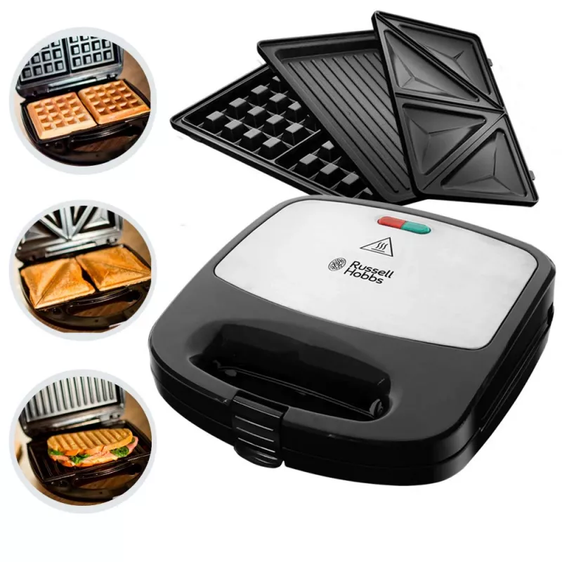 Russell Hobbs Creations 3-in-1 Sandwichmaker, Schwarz/Edelstahl