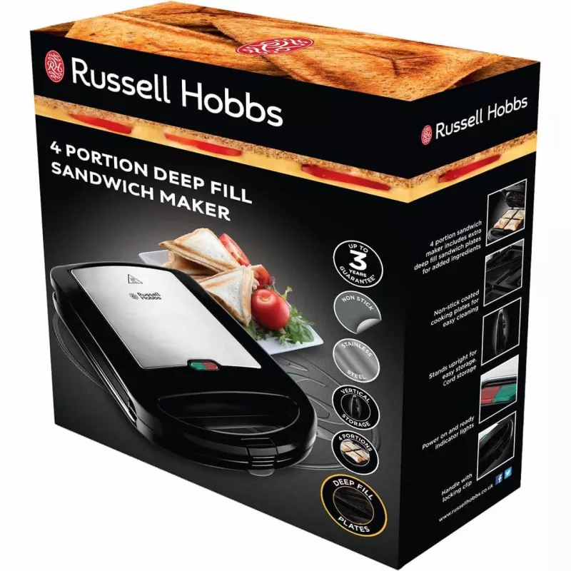 Russell Hobbs Creations 3-in-1 Sandwichmaker, Schwarz/Edelstahl
