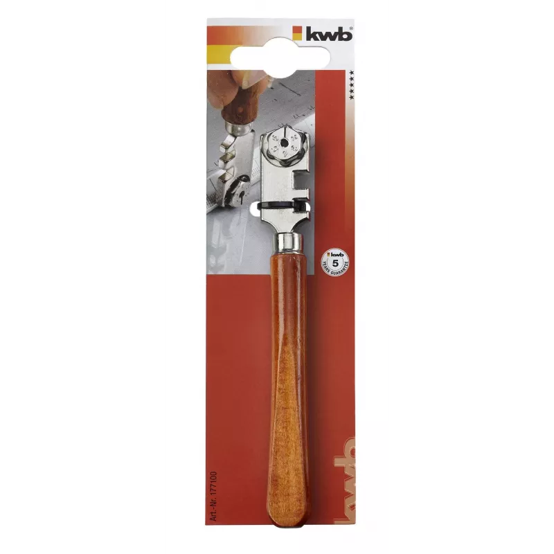kwb 177100 Hartmetall-Glasschneider mit Holzgriff, 185 mm