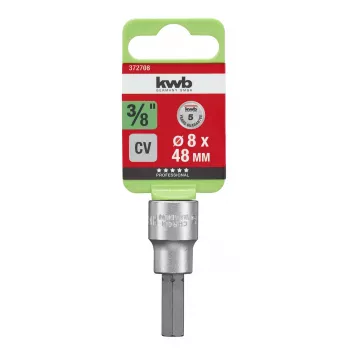 kwb 372708 Außensechskant-Steckschlüssel-Biteinsatz 8 mm 3/8 Zoll Antrieb