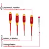 Einhell VDE Elektriker-Schraubendreher-Set, 5-teilig, SL 4,0/5,5, PH 1/2, Spannungsprüfer, 370541