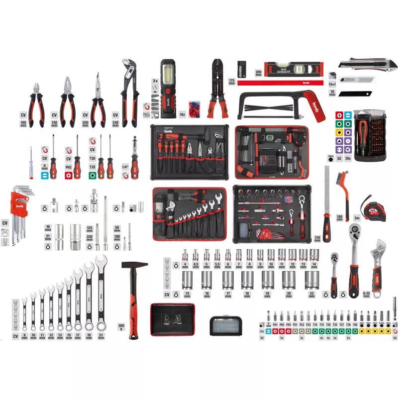 kwb 370680 68-teiliges Werkzeugkoffer-Set mit Handwerkzeugen
