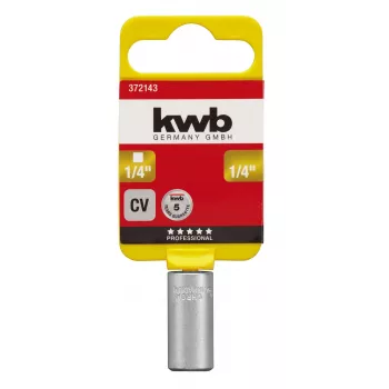 kwb 372143 Steckschlüssel-Adapter 1/2 Zoll auf 3/8 Zoll Chrom-Vanadium-Stahl