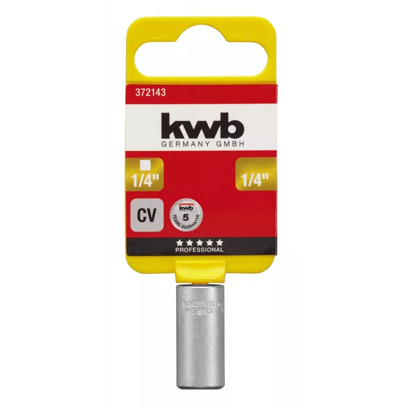 kwb 372143 Steckschlüssel-Adapter 1/2 Zoll auf 3/8 Zoll Chrom-Vanadium-Stahl