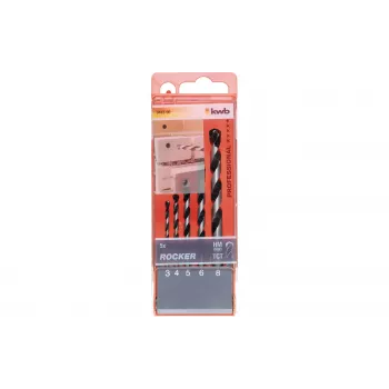 KWB Rocker Holzbohrer-Set 3-8 mm, 5-teilig, Zentrierspitze, Kunststoffkassette 044300