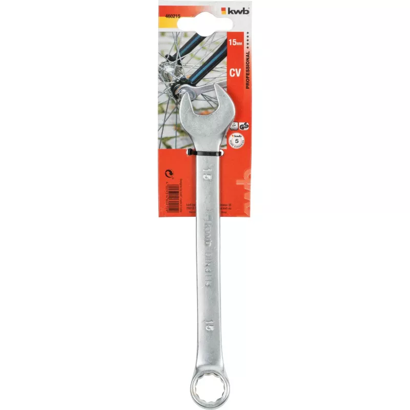 kwb 460215 Ring-Maulschlüssel 15 mm Chrom-Vanadium-Stahl