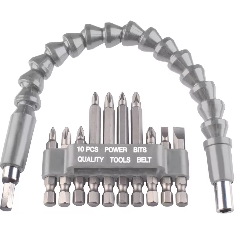 kwb 113990 11-teiliges Bit-Set mit magnetischem Schnellwechsel-Bithalter, S2-Stahl, 25 mm, PH/PZ/TX/SL