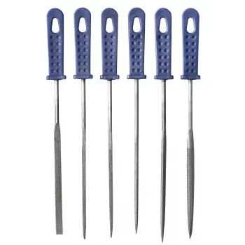 kwb 926000 Präzisions-Schlüsselfeilen-Set, 6-teilig (160 mm, Kohlenstoffstahl, ergonomische Griffe)