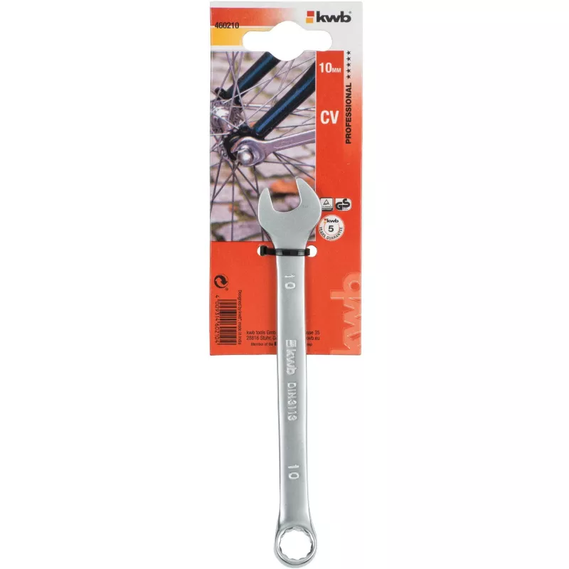kwb 460210 Kombischlüssel 10 mm Chrom-Vanadium-Stahl mattverchromt DIN 3113
