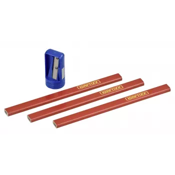 KWB 939290 Zimmermannsbleistift-Set mit Spitzer, 4-teilig
