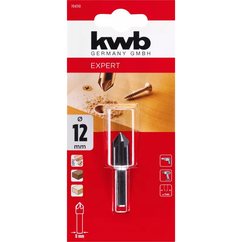 KWB Kegelsenker HSS 5-Schneiden 12 mm DIN 335 C 704310