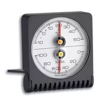 TFA Dostmann 45.2018 Analoges Rundthermometer, Ø63 mm, -20 bis +50 °C, Weiß/Silber 7601