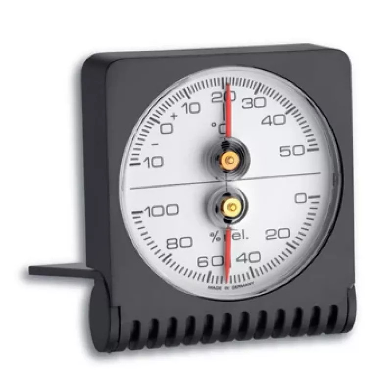 TFA Dostmann 45.2018 Analoges Rundthermometer, Ø63 mm, -20 bis +50 °C, Weiß/Silber 7601
