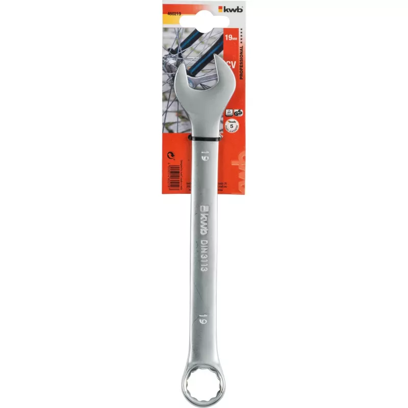 kwb 460219 Ring-Maulschlüssel 19 mm Chrom-Vanadium-Stahl DIN 3113