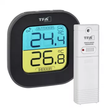 TFA Dostmann Digital Thermo-Hygrometer Quadratisch 1,5V 61x24x61mm Schwarz 30.3068.01