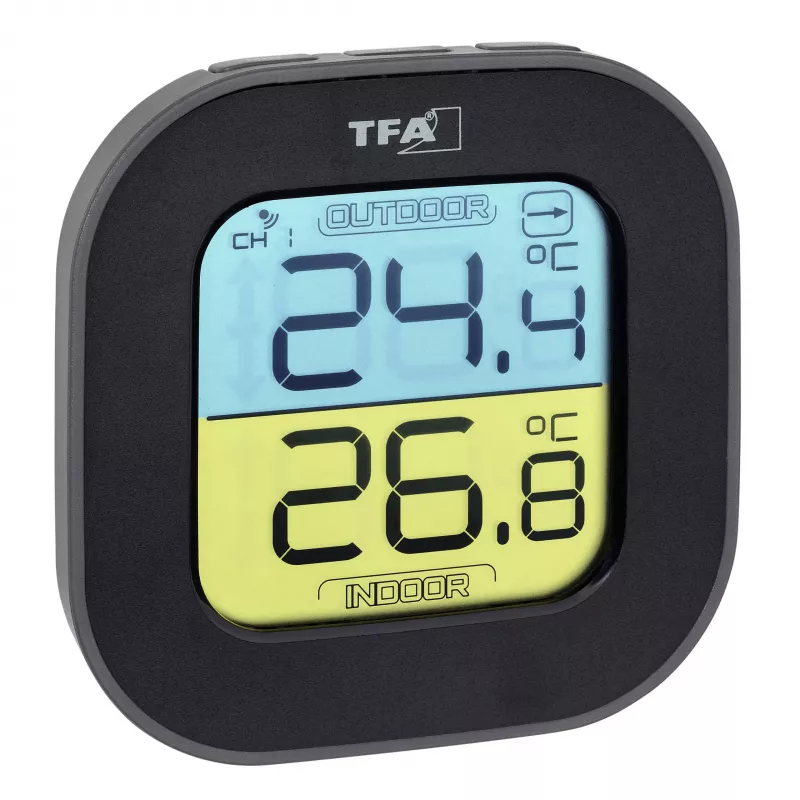 TFA Dostmann Digital Thermo-Hygrometer Quadratisch 1,5V 61x24x61mm Schwarz 30.3068.01