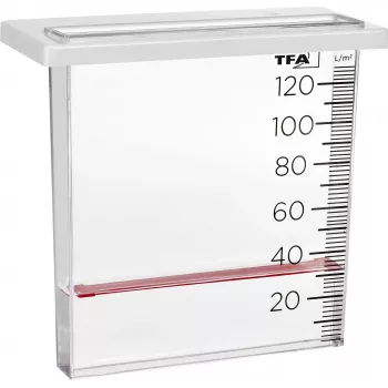 TFA Dostmann 47.1014 Regenmesser 120 mm Transparent/Weiß