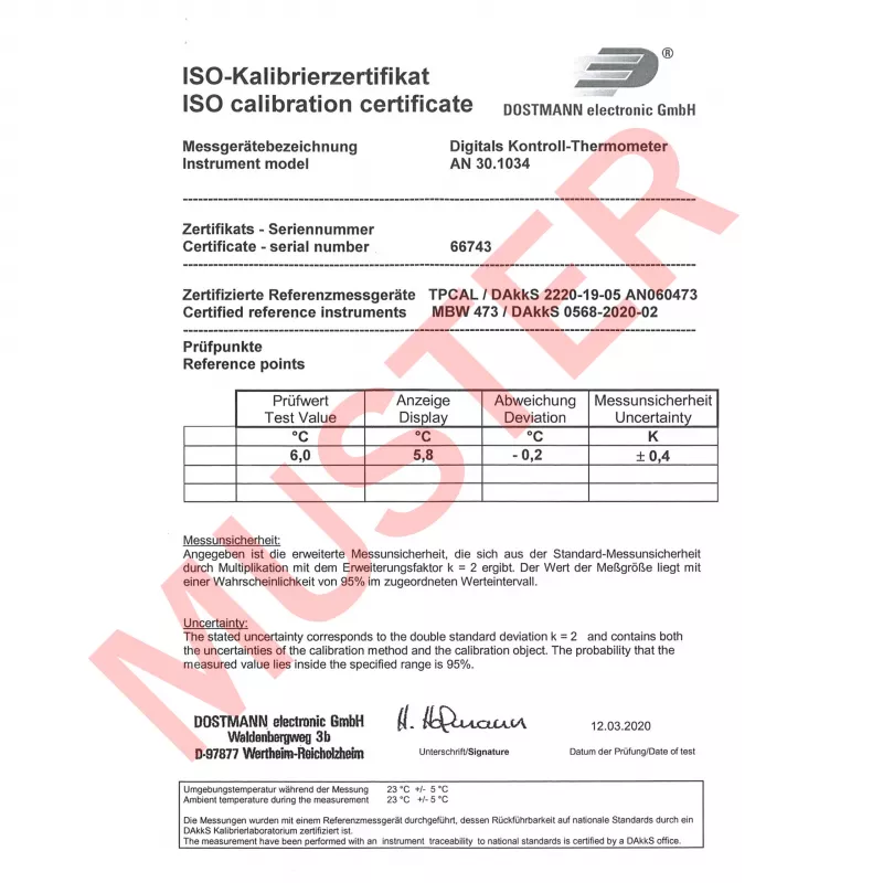 TFA Dostmann LT-102 Kabelthermometer Weiß (30.1034.K)