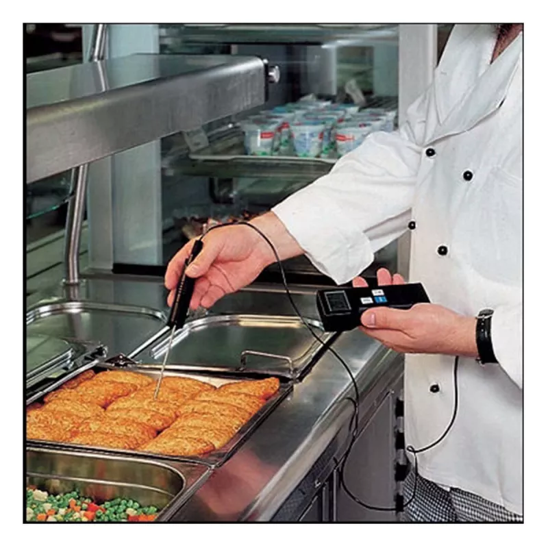 TFA Dostmann 31.1020 Professionelles digitales Einstichthermometer, NTC, -40 bis +200 °C, Edelstahlsonde, IP65
