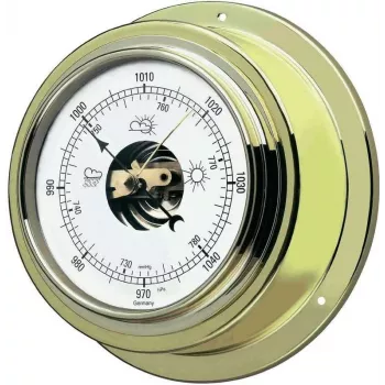 TFA Dostmann Messing-Wandbarometer 29.4010B - Analoges Luftdruckmessgerät für den Innenbereich, 980-1050 hPa