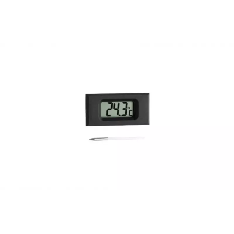 TFA Dostmann Einbau-Thermometer mit Kabelsensor, Schwarz (Kat.Nr. 30.2025)