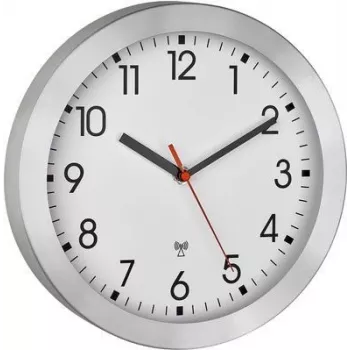 TFA Dostmann 60.3546.02 Funkwanduhr 25 cm Gebürstetes Aluminium