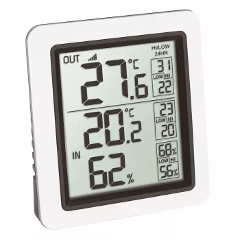 TFA Dostmann INFO Kabelloses Innen-/Außenthermometer Schwarz-Grau 30.3065.02