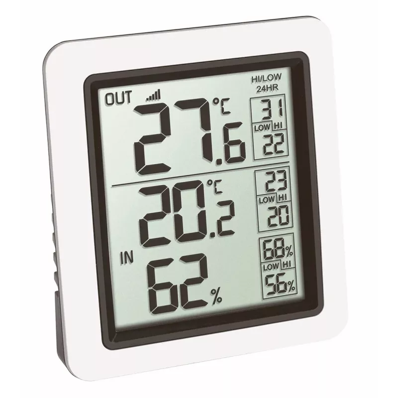 TFA Dostmann INFO Kabelloses Innen-/Außenthermometer Schwarz-Grau 30.3065.02